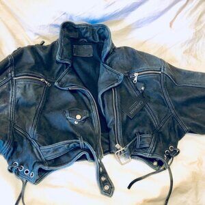 New with Tags CARMAR Crop Leather Biker Jacket